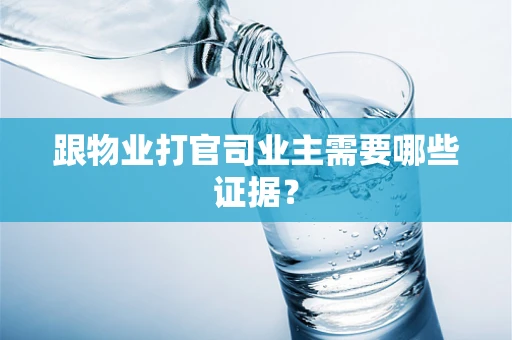 跟物业打官司业主需要哪些证据？