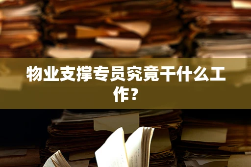 物业支撑专员究竟干什么工作？