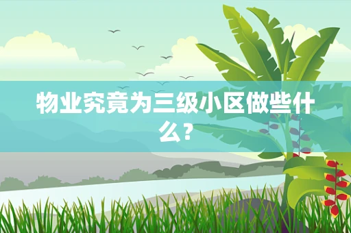 物业究竟为三级小区做些什么？