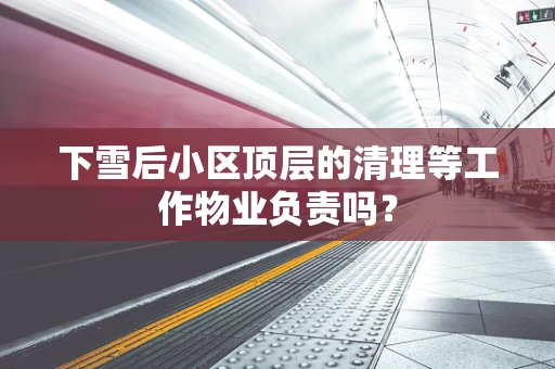 下雪后小区顶层的清理等工作物业负责吗？
