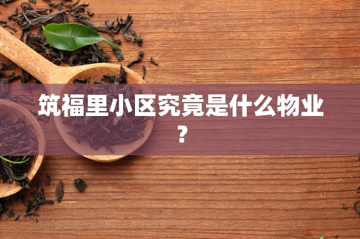 筑福里小区究竟是什么物业？