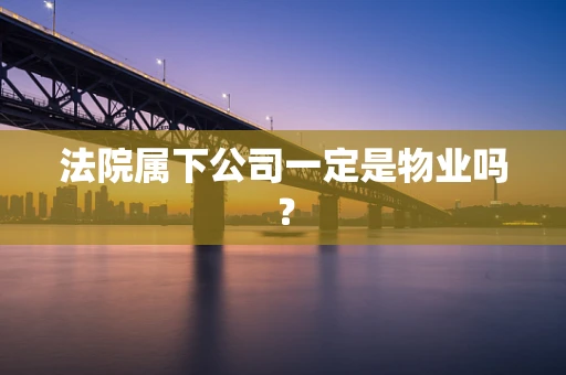 法院属下公司一定是物业吗？