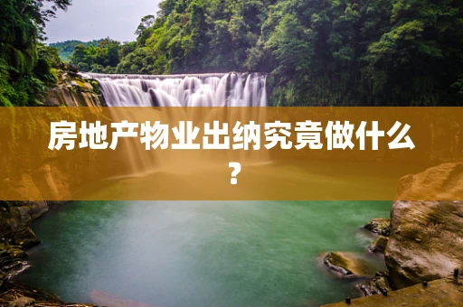 房地产物业出纳究竟做什么？