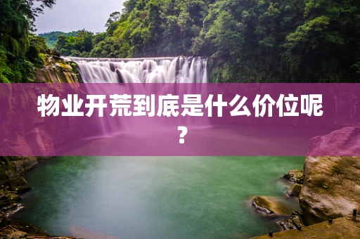 物业开荒到底是什么价位呢？