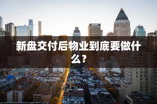 新盘交付后物业到底要做什么？