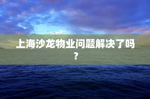 上海沙龙物业问题解决了吗？