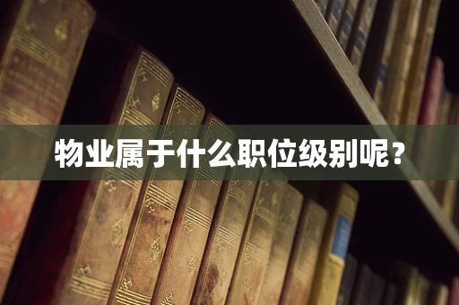 物业属于什么职位级别呢？