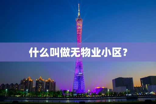 什么叫做无物业小区？