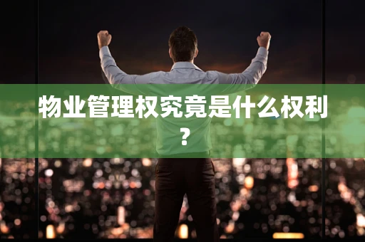 物业管理权究竟是什么权利？