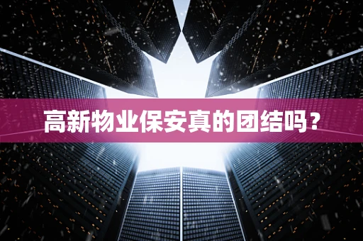 高新物业保安真的团结吗？