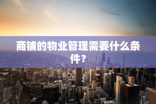 商铺的物业管理需要什么条件？