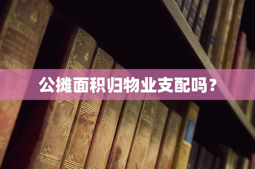 公摊面积归物业支配吗？