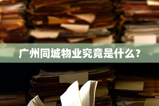 广州同城物业究竟是什么？
