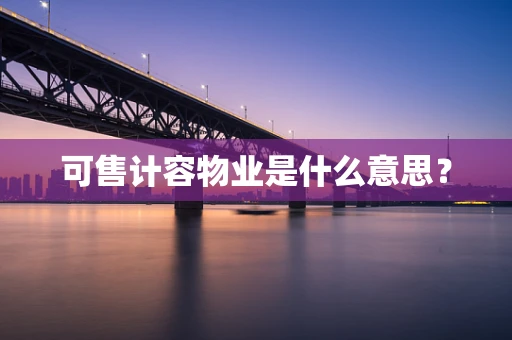 可售计容物业是什么意思？