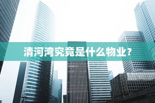 清河湾究竟是什么物业？