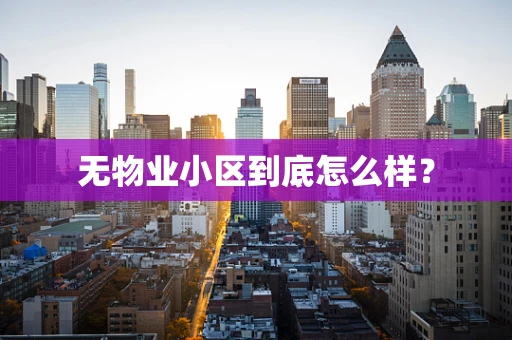 无物业小区到底怎么样？