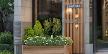 物业大楼门口该摆放什么？